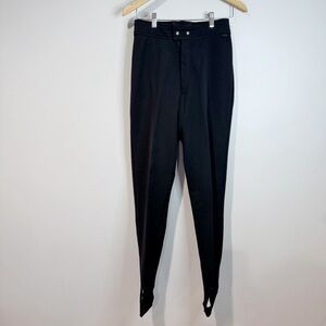 Vintage 90s Obermeyer Schoeller Womens 10R Black Softshell Ski Pants Stirrups